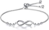 Piezas Infinity Symbol Pulsera para Mujer con Tobillo Pulsera con eslabón de Cadena con Brazalete Pulseras asociadas con Plata y Oro Rosa - details 0