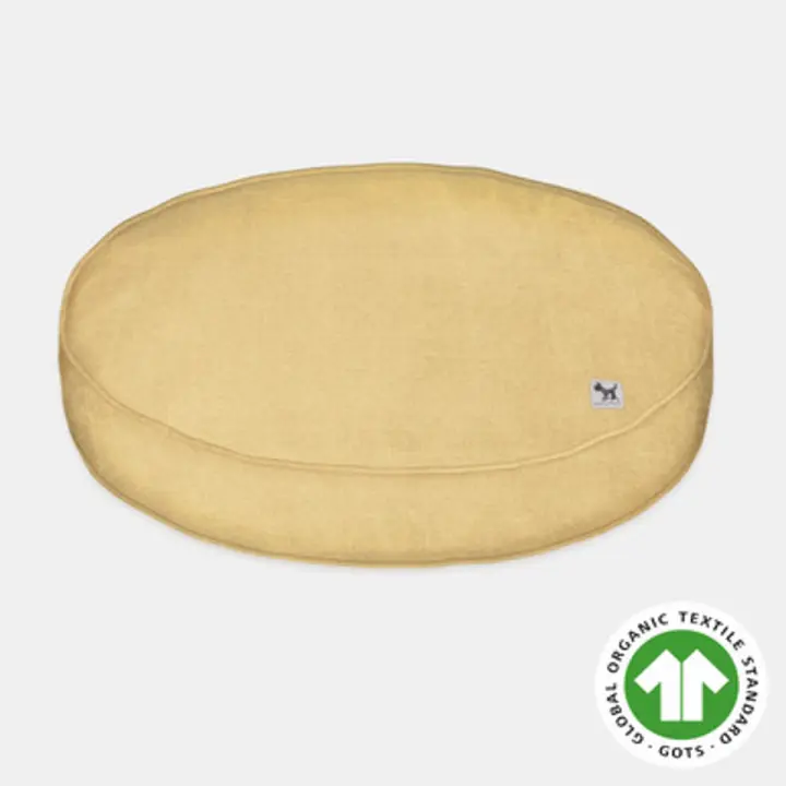 Funda de Cama Rellenable y Sostenible para Perros y Gatos Molly Mutt - Modelo Elysium (amarillo mostaza claro) - Edredón Orgánico en Lona 100% algodón transpirable y certificado - Lavable a máquina - Diversos Tamaños - 1