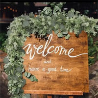 Guirnalda De Hojas De Eucalipto Artificiales Verdes Con Flores Y Bayas Blancas 1pc Para Decoración De Bodas Y Fiestas En Casa - details 10