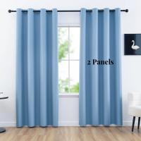 2pcs Cortinas Sólidas Modernas De 100% Negro Para Bloquear La Luz Para Sala De Estar Dormitorio Cocina Decoración De Hogar Privacidad - details 16