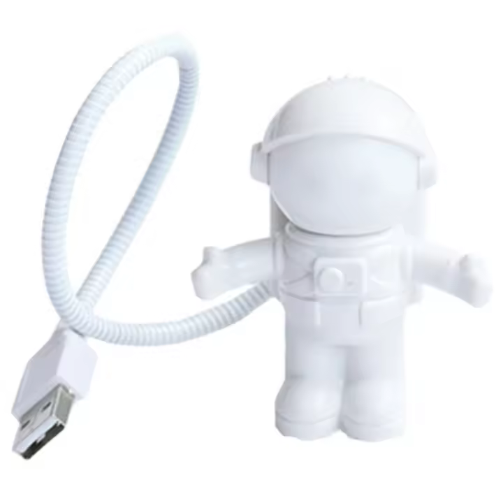 Lámpara Nocturna USB Mini Astronauta Blanca Luz De Lectura Portátil Para Computadora Decoración De Habitación Pequeña Lámpara Nocturna - 1