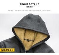 Nueva Chaqueta De Piel De Oveja Para Hombres 2024 Con Forro De Terciopelo Grueso Para Otoño E Invierno Ropa Deportiva Con Capucha Casual Cardigan Cálido - details 6