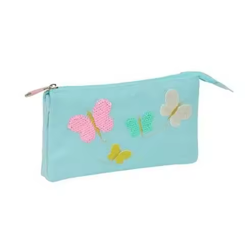PORTATODO TRIPLE RECICLADO MOOS MARIPOSA 22X12CM, ESTUCHE ESCOLAR - 1