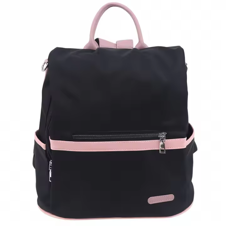 Mochila Oxford Casual 2024 Para Mujer Negra Impermeable De Nylon Para Estudiantes Adolescentes Niñas Bolsa De Viaje De Moda Con Manija Suave Sistema De Almacenamiento Arcuado - 1