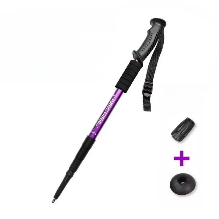 Palo De Camuflaje Ultraligero De Aluminio Para Senderismo Y Escalada Antideslizante Con Mango De Plástico Y Punta De Acero Carbono - 1