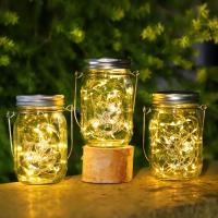 3 Piezas Linternas Solares para Exteriores - Lámpara Solar de 30 LED para Jardín al Aire Libre, Linterior Exterior Impermeable IP65, Lámpara Solar Colgante en Tarro para Jardín, Árbol, Decoración de Patio (Blanco Cálido) gafas protectoras - details 2