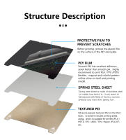 Placa De Construcción PEI Para Ender 3 V3 SE Acero De Textura PEY PET PEO 235x235mm Hoja Suave Para Creality K1/Ender3 V3-KE/S1 pro - details 2