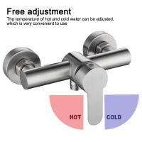 Grifo De Baño De Acero Inoxidable Montado En La Pared Con Control De Agua Caliente Y Fría Válvula Mezcladora Para Baño Y Bañera - details 5