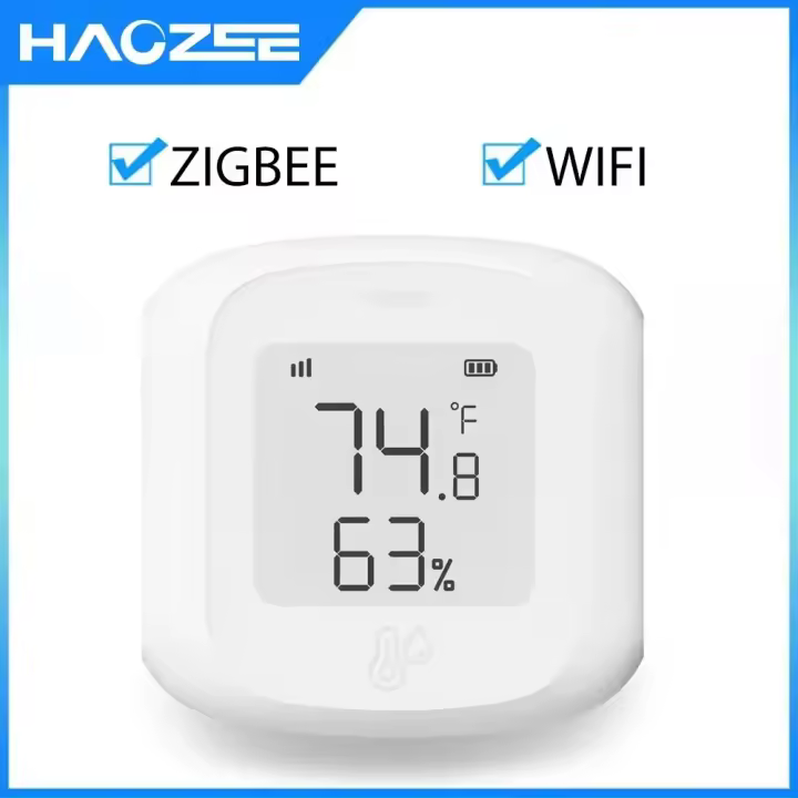 Sensor De Temperatura Y Humedad Inteligente WiFi/Zigbee Tuya Para Interior Con Pantalla LCD Soporte Alexa Google Home - 1