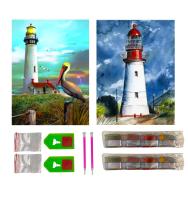 SusggO Pack 2 Diamond Painting Kit Completo, 2 Set Pintura de Diamantes 30X40cm Diamond Painting accesorios DiY 5D Cuadro Punto de Cruz Bordados Manualidades Decoracion Hogar Pared MAR FARO - details 0