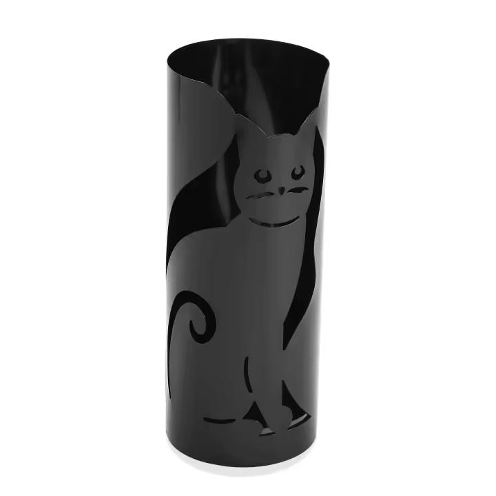 Versa Cats Paragüero para la Entrada, Habitación o Hall, Porta paraguas moderno, , Medidas (Al x L x An) 49 x 19 x 19 cm, Metal, Color Negro - 1