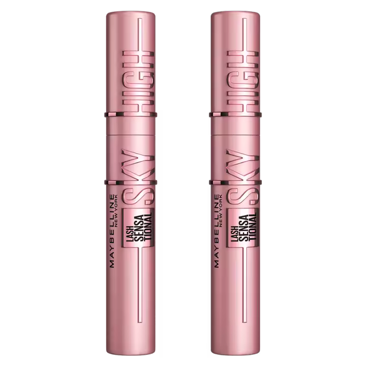 Maybelline New York | Pack duo de maquillaje: x2 Máscara de pestañas Lash Sensational Sky High, Tono Negro - 1