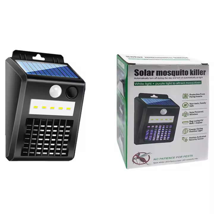 Luces Solares Exteriores con Sensor de Movimiento - Mata Mosquitos - Luz Ultravioleta UV - Energía Solar - 1