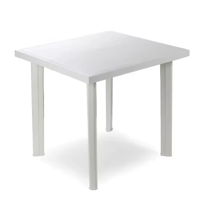 MESA CUADRADA PARA EXTERIOR. COLOR: BLANCO 80x75x72cm IPAE PROGARDEN - 1