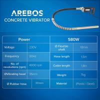 AREBOS Vibrador de hormigÃ³n Vibrador interno Vibrador de mano 580W - details 21