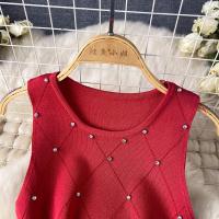 YuooMuoo Mini Vestido De Encaje Con Perlas Para Mujer Verano Sin Mangas Slim Fit Estilo Callejero Vestido De Hombros Vestido De Cintura Imperio - details 9