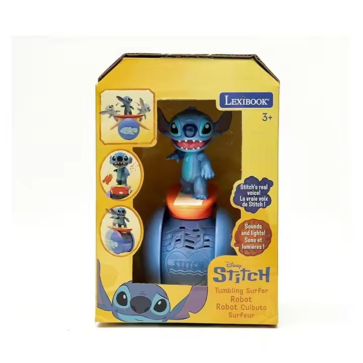 LEXIBOOK Robot Interactivo Stitch Surfista con Efectos de Luz y Sonido, Equilibrio Dinámico - Licencia Oficial Disney por LEXIBOOK - 1
