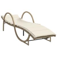 vidaXL Tumbona con cojín ratán sintético 60x199x42 cm Negro, Marrón, Gris Sillas de Exterior Ideal para jardín, playa, piscina, terraza Tumbona Piscina Tumbonas Playa Tumbonas Jardín Exterior - details 2