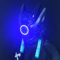 Máscara De Cosplay Cyberpunk Con LED Y Pelucas Dreads Espada Ninja Samurai Regalo De Navidad Y Cumpleaños Para Adultos Unisex - details 1