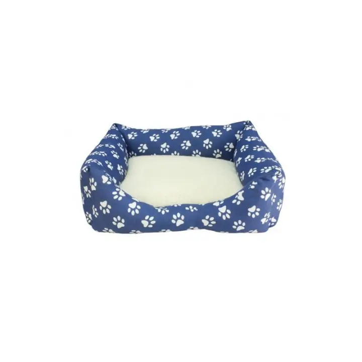 Cama para perros y gatos Cuadrada Huellas Azules 50X45X17Cm. Arquivet - 1