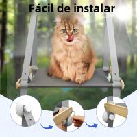 Cama Colgante Para Gato Plegable Con Ventosa En La Ventana Hamaca Aérea Para Mascotas Accesorios Comodidad Asiento De Escalada Para Gatos Y Gatitos - details 1