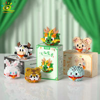Mini Bloques De Construcción Micro Animales HUIQIBAO 3D Diamante Modelo BEE Gato Panda Para Niños Juguetes De Ciudad DIY - details 34