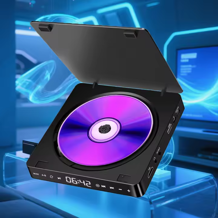Mini Reproductor de DVD 1080P con Mando a Distancia - Alimentado por USB, Compatibilidad CD/DVD/VCD, Conexión Televisión, Ranuras USB y TF, Reproductor de TV - 1