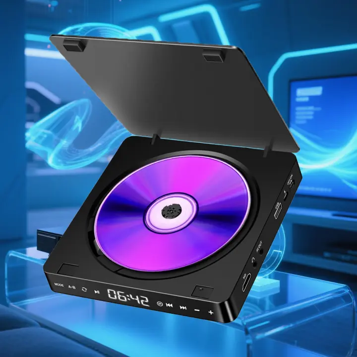 Mini Reproductor de DVD 1080P con Mando a Distancia - Alimentado por USB, Compatibilidad CD/DVD/VCD, Conexión Televisión, Ranuras USB y TF, Reproductor de TV - 1