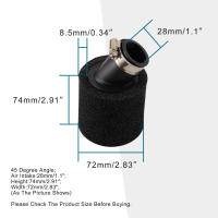 Filtro De Aire Para Motocicleta GOOFIT 28mm Reemplazo De Tubo Con Cuello Curvado Para PY50 PW50 Peewee 50cc Dirt Pit Bike ATV Scooter Negro - details 1
