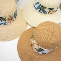 Sombrero De Sol Para Mujer Grande Con Hojas Y Lazo Protección Solar Y Sombra De Vacaciones De Verano Para La Playa - details 6