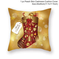 Funda De Cojín Navideña 45x45cm 'Feliz Navidad' Decoración Para El Hogar Regalo De Xmas Fundas De Cojín De Poliéster/Celulosa - details 3