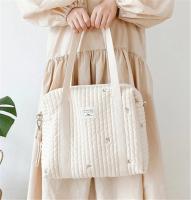 Bolso De Diaper Para Bebé Recién Nacido Estilo Coreano Mochila De Hombro Para Mamá Bolsa Grande De Mano Con Almacenamiento Y Organizador Para Silla De Paseo Bordado Y Cuadrado - details 2