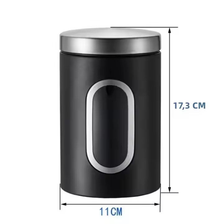 Juego De 1/3 Piezas De Botella De Almacenamiento De Acero Inoxidable Para Café Molido Té Semillas De Grano Azúcar Sellado Antipolvo Para La Cocina - 1