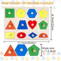 Juguete Educativo Montessori De Madera Para Bebés Tablero De Aprendizaje De Colores Y Formas Juego De Rompecabezas Para El Desarrollo Motor Fine - details 10