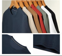 Camiseta Polo Corta Para Hombre Algodón Transpirable Estilo Casual Solido Con Splicing Redondo Cuello Tejido De Encaje - details 3