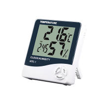 Medidor De Temperatura Y Humedad Digital LCD Estación Climática Con Reloj Para Interiores Y Exteriores HTC-1 HTC-2 - details 0