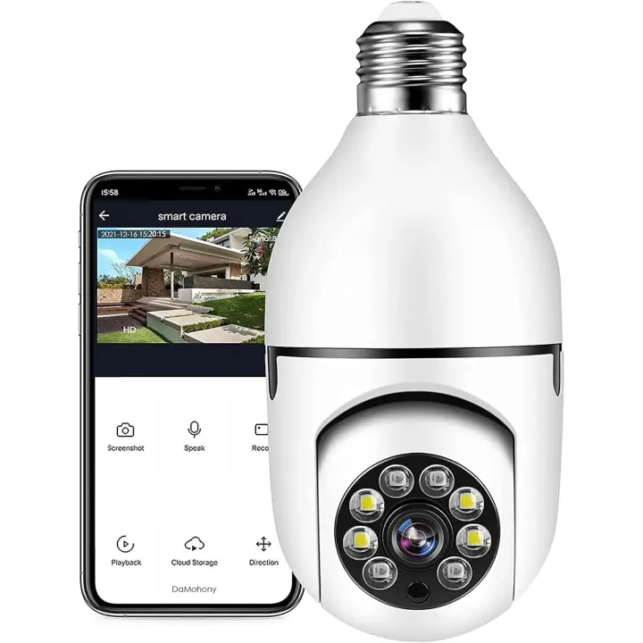 Cámara de Seguridad Inalámbrica con Bombilla 360° Panorámica WiFi - 1