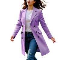 Nueva Chaqueta De Mujer De Invierno Con Manga Larga Y Cuello En V A-line Fashion Chaqueta De Trench Para Otoño Y Invierno - details 6