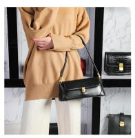 Bolso De Hombro Retro Para Mujer De Cuero Genuino Color Sólido Versátil Para Primavera Y Verano Diseño Nítido Porta Llaves - details 4