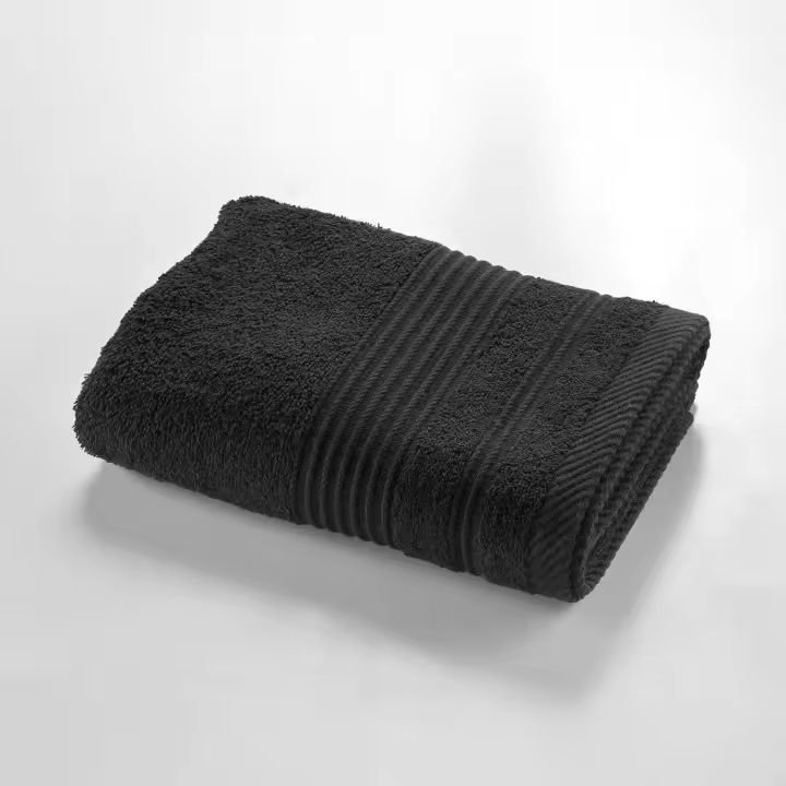 , Toalla de baño 50x90 cm, Color Negro, 100% Algodón, Tendresse - 1
