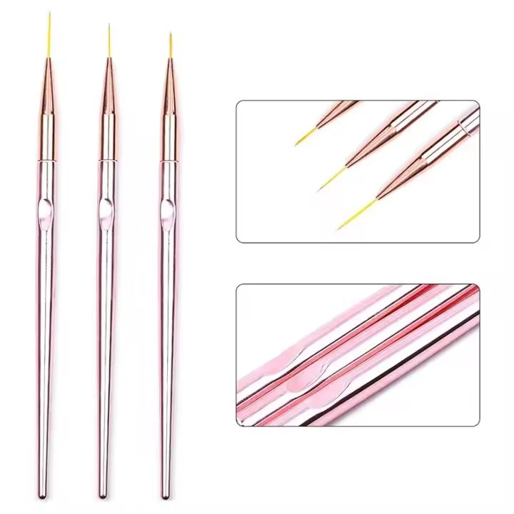 Set De 5 Pinceles De Uñas Con Punta De Dots Y Silicona Para Arte De Uñas Colores Cristalinos Doble Cabeza Herramientas De Manicura DIY Con Diseño De Flores - 1