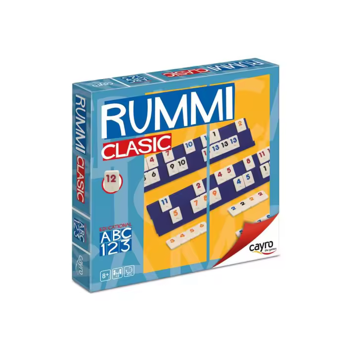 Cayro Rummi Clasic - Juego de Mesa - 4 Jugadores - Fichas de Colores - Escaleras de Color - Tamaño de Ficha 1,8x2,5x0,4 Cm - 1