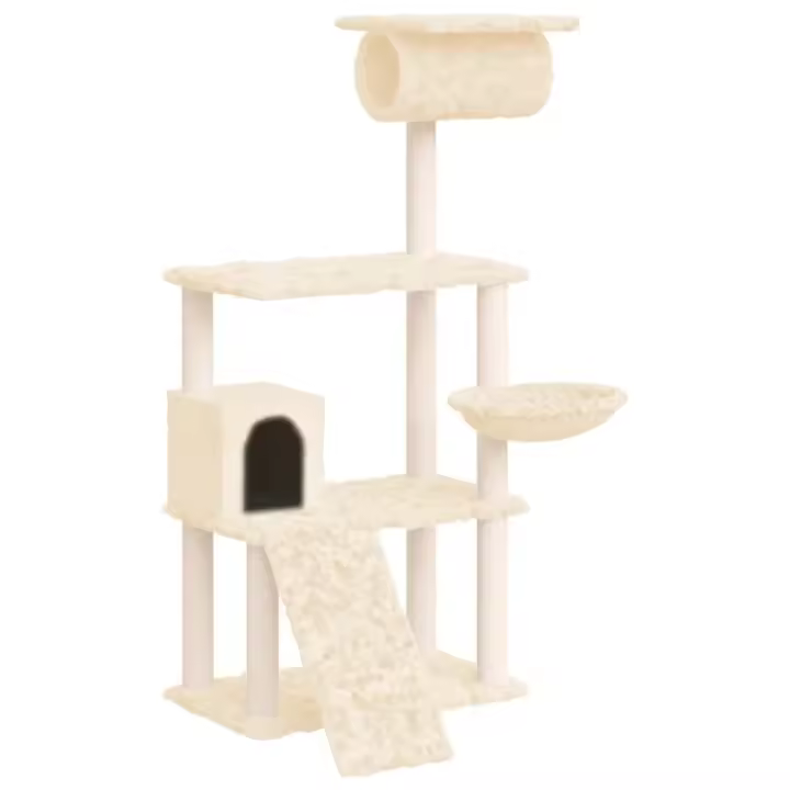 Rascador para Gatos con postes de ISAL Cream 131 cm - 1