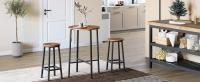 VASAGLE Taburete de Bar, Juego de 2, Sillas de Bar, Sillas de Cocina con Estructura de Metal, FÁcil Montaje, con ReposapiÉs, para Cocina, SalÓn, Comedor, MarrÓn RÚstico y Negro - details 0