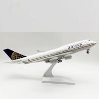 Modelo De Avión Miniatura United Airlines B747 30CM Escala 1:240 Con Base Y Ruedas Regalos De Avión Para Coleccionistas Y Decoración Del Hogar - details 3