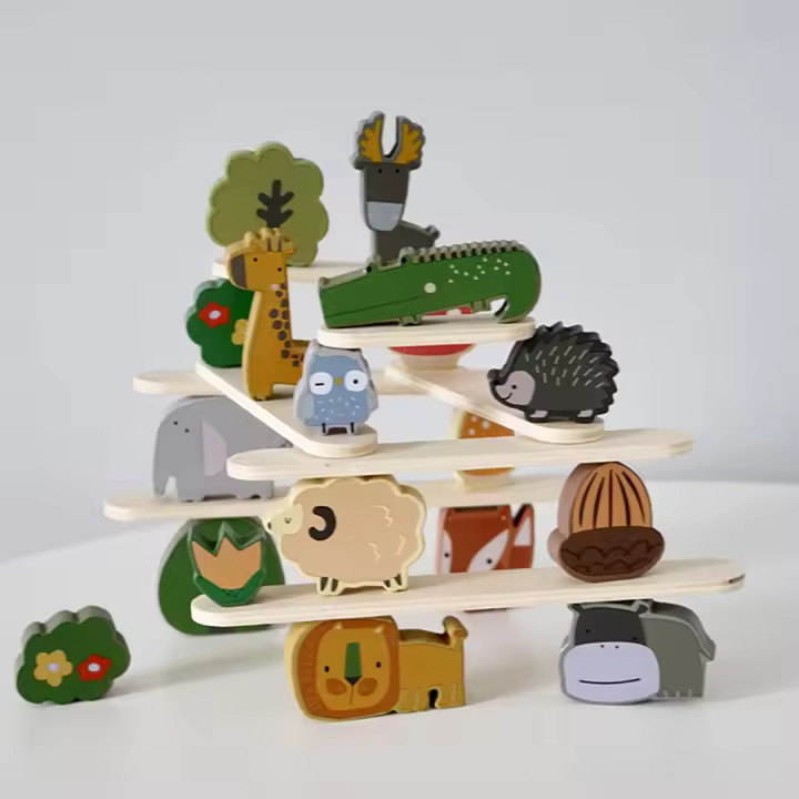 Juguete De Madera Para Bebés Animal De Pila Equilibrio Montessori Educativo Desarrollo Infantil Juguetes Naturales Para Niños 3-6 Años - 1