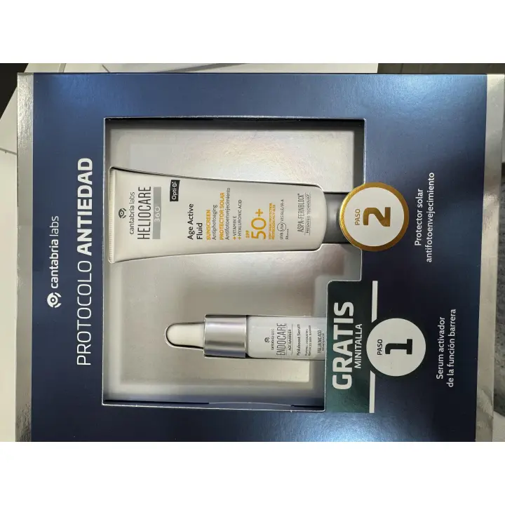 HELIOCARE 360 AGE ACTIVE FLUID 50+ 50ML PACK CON REGALO ENDOCARE HYALUBOOST SERUM - 1