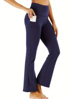 Leggings De Yoga Para Mujer Cintura Alta Levanta Glúteos Estilo Flare Duraderos Elásticos Con Bolsillos Adecuados Para Todas Las Estaciones - details 18
