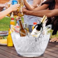 Cubeta De Hielo Transparente Con 2 Cucharas Y Mango Gran Cubeta De Refrescos Para Vino Y Champán Suministros Para Bar Para Reuniones Familiares - details 5