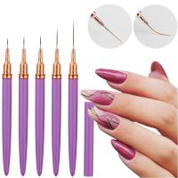 YIKOOLIN Set De 5 Pinceles Para Arte De Uñas Con Liner UV Gel Kit De Pinceles Para Dibujar Líneas Francesas Y Pintar Flores Herramienta De Manicura - details 3